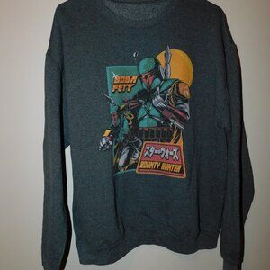 Boba Fett crewneck sweatshirt - dark gray - adult large - Empire Strikes Back
